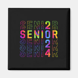 Senior 2024 Funny Tie-dye Class Of 2024 Graduation Magnet
