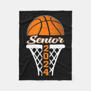 Senior 2024 Graduate Class 2024 Basketball Graduat Fleece Blanket