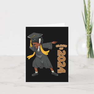 Senior 2024 Graduation African Black Girl Dabbing Card