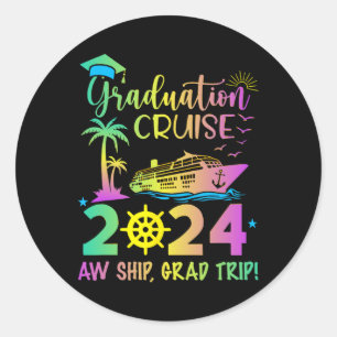 Senior 2024 Graduation Cruise Aw Ship Grad Trip Pa Classic Round Sticker