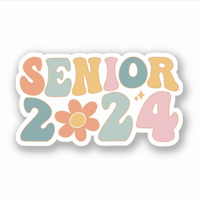Senior 2024 Groovy Retro Class of 2024 Graduation (Front)