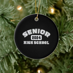 Senior 2024 High school Ceramic Ornament