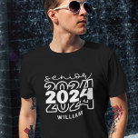 Senior 2024 with name graduate T-Shirt<br><div class="desc">Get ready to make a stylish statement with this "Senior 2024" Zazzle t-shirt! Designed to celebrate your academic journey,  this tee is a must-have for all trendsetting graduates and s perfect to show off your class pride for all your high school or college adventures</div>