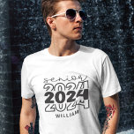 Senior 2024 with name graduate T-Shirt<br><div class="desc">Get ready to make a stylish statement with this "Senior 2024" Zazzle t-shirt! Designed to celebrate your academic journey,  this tee is a must-have for all trendsetting graduates and s perfect to show off your class pride for all your high school or college adventures</div>