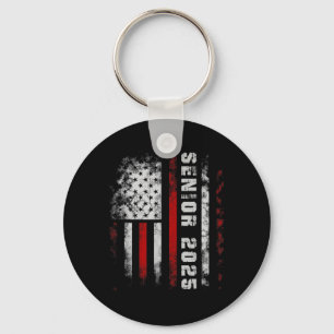 Senior 2025 American Flag Shirt Usa Graduation Cl Key Ring