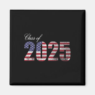Senior 2025 American Flag Usa Graduation Cl Of 202 Magnet