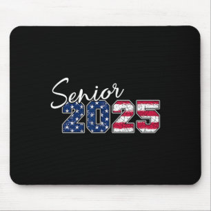 Senior 2025 American Flag Usa Graduation Cl Of 202 Mouse Pad