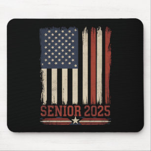 Senior 2025 American Flag USA Graduation Class Of Mouse Pad