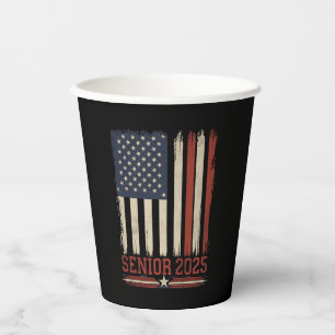 Senior 2025 American Flag USA Graduation Class Of Paper Cups