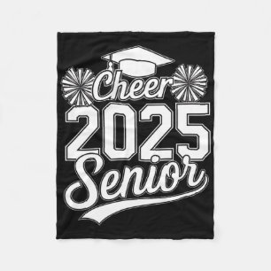 Senior 2025 Cheer Team Mum High School Graduation Fleece Blanket