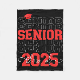 Senior 2025 Ck To School College Graduation Cl Of  Fleece Blanket