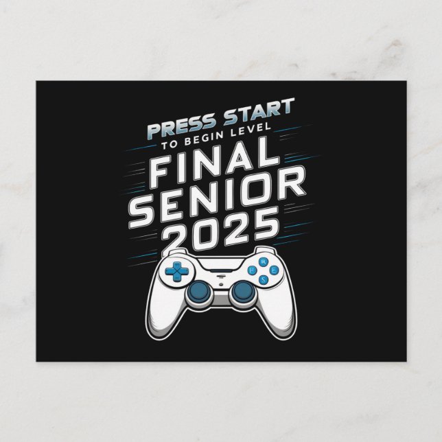 Senior 2025 Class of 2025 Gamer Video Games Postcard (Front)