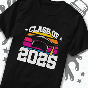 Senior 2025 Class of 2025 Graduation Retro Sunset T-Shirt