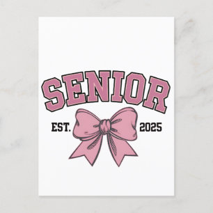 Senior 2025 Coquette Class of 2025 Pink Bows Invitation Postcard