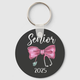 Senior 2025 Coquette Class of 2025 Pink Bows Key Ring