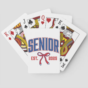 Senior 2025 Coquette Class of 2025 Pink Bows Playing Cards