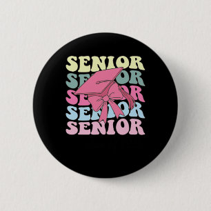 Senior 2025 Coquette Pink Bow Cl Of 2025 Back To S 6 Cm Round Badge