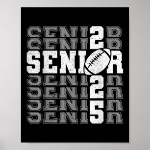 Senior 2025 Football Mum High School Graduation Ou Poster