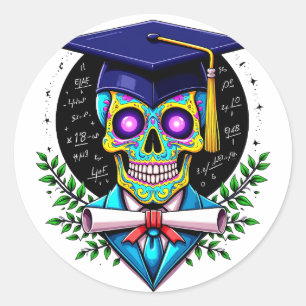 Senior 2025 Graduated Skeleton 2025 Graduation Classic Round Sticker