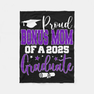 Senior 2025 Proud Bonus-mum Of A Cl Of 2025 Gradua Fleece Blanket