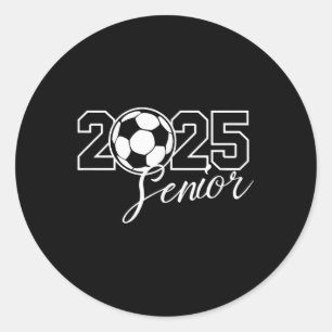 Senior 2025 Soccer Mum High School Graduation Outf Classic Round Sticker