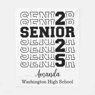 Senior 2025 Velveteen Plush Blanket, Personalised Fleece Blanket