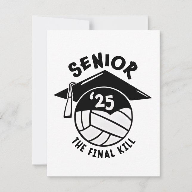 Senior 2025 Volleyball Graduation  Card (Front)