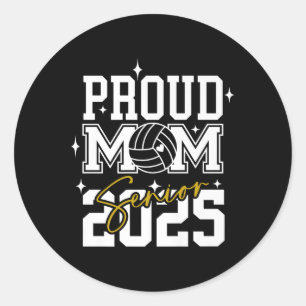 Senior 2025 Volleyball Mum High School Graduation Classic Round Sticker