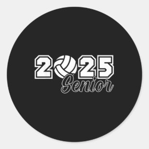 Senior 2025 Volleyball Mum High School Graduation Classic Round Sticker