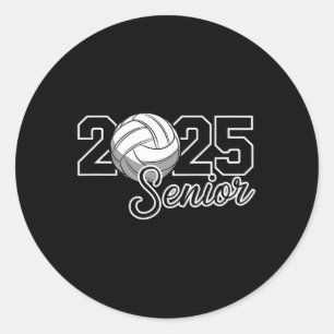 Senior 2025 Volleyll Mum High School Graduation Ou Classic Round Sticker
