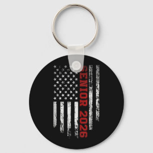 Senior 2026 American Flag Shirt USA Graduation Key Ring