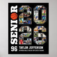 Senior 2026 Basketball Team Sports Photo Collage
