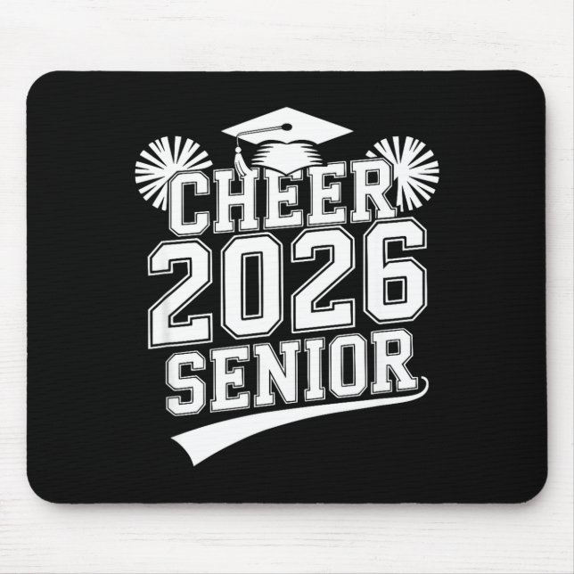 Senior 2026 cheer team mom high school graduation mouse pad (Front)
