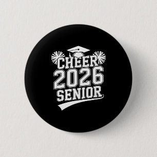 Senior 2026 cheer team mum high school graduation 6 cm round badge