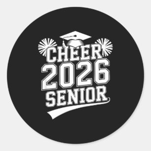 Senior 2026 cheer team mum high school graduation classic round sticker