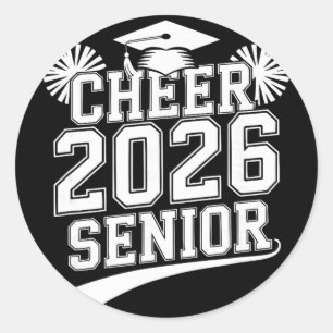 Senior 2026 Cheer Team Mum High School Graduation Classic Round Sticker