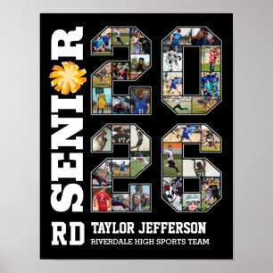 Senior 2026 Cheerleading Team Sports Photo Collage Poster