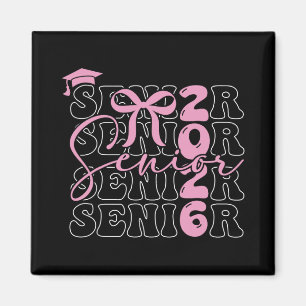Senior 2026 Cl Of 2026 Coquette Pink Bow Graduatio Magnet
