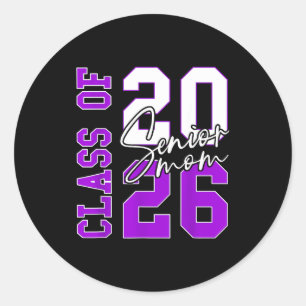 Senior 2026 Cl Of 2026 Purple Graduation 2026 Seni Classic Round Sticker