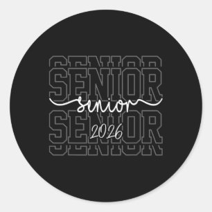 Senior 2026 Cl Of 2026 School Year Graduation Men  Classic Round Sticker
