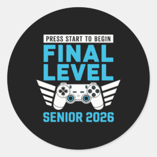 Senior 2026 Cl Of 2026 Senior Gamer Video Game Classic Round Sticker