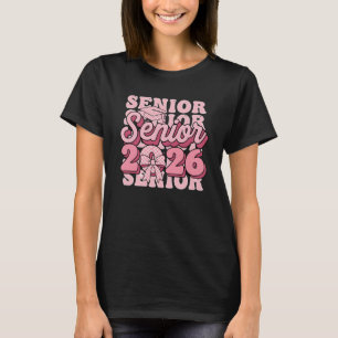 Senior 2026 Class of 2026 Coquette Pink Bow Gradua T-Shirt