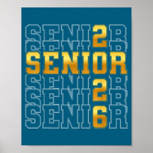 Senior 2026 Class Seniors Graduation Illustration Poster