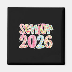Senior 2026 Floral Lace Coquette Bow Graduation La Magnet