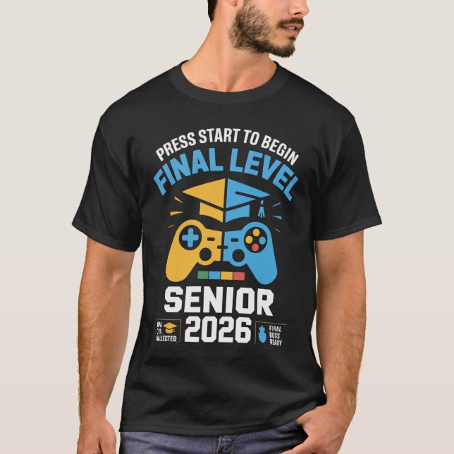 Senior 2026 Gamer Graduation T-Shirt (Front)