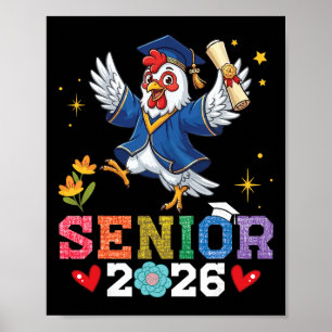 Senior 2026 Graduation Chicken Cl Of 26 Scholar Gr Poster