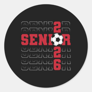 Senior 2026 Graduation Cl Of 2026 School Soccer Gr Classic Round Sticker