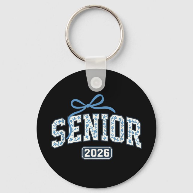 Senior 2026 Graduation Floral Pattern  Key Ring (Front)