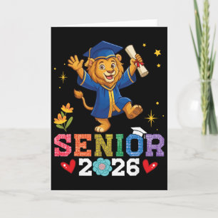 Senior 2026 Graduation Lion Cl Of 2026 Scholar Gra Card