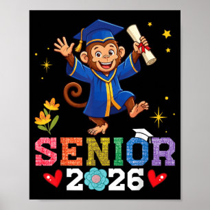 Senior 2026 Graduation Monkey Class of 2026 Poster